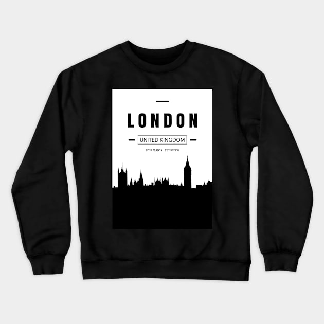 London Cityscape Skyline Poster Crewneck Sweatshirt by Suprise MF